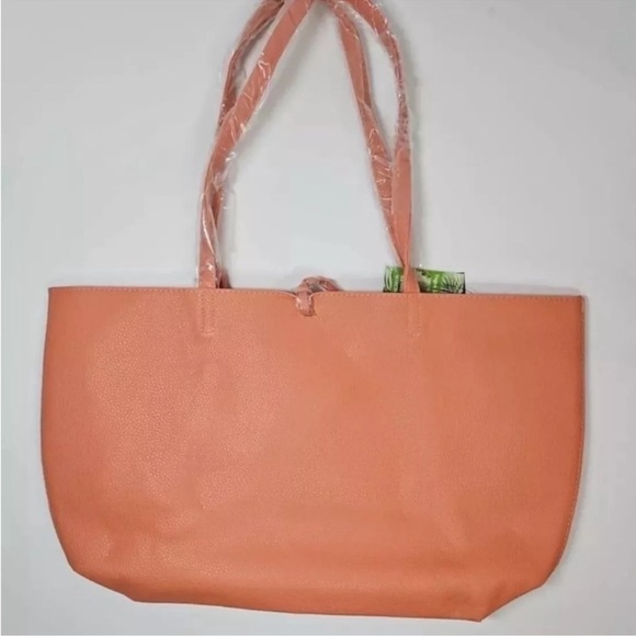 Badgley Mischka Orange Tote Bag with Floral Scarf - Picture 4 of 16